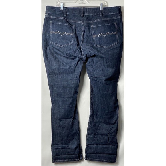 Riders Lee Women Plus Jeans Size 3X Elastic Waist Stretch Dark Blue - Picture 2 of 3
